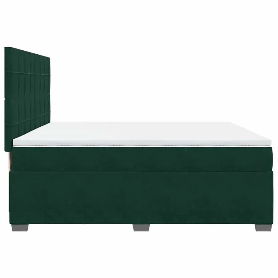 Sommier à lattes de lit et matelas Vert foncé 200x200cm Velours - 11