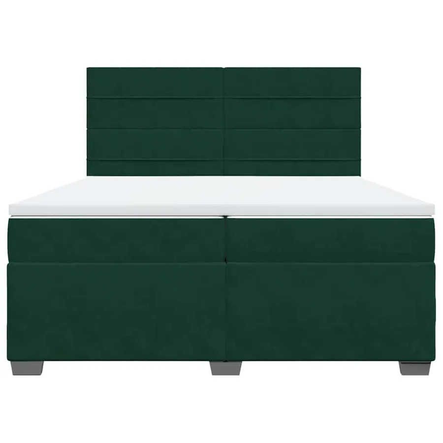 Sommier à lattes de lit et matelas Vert foncé 200x200cm Velours - 6