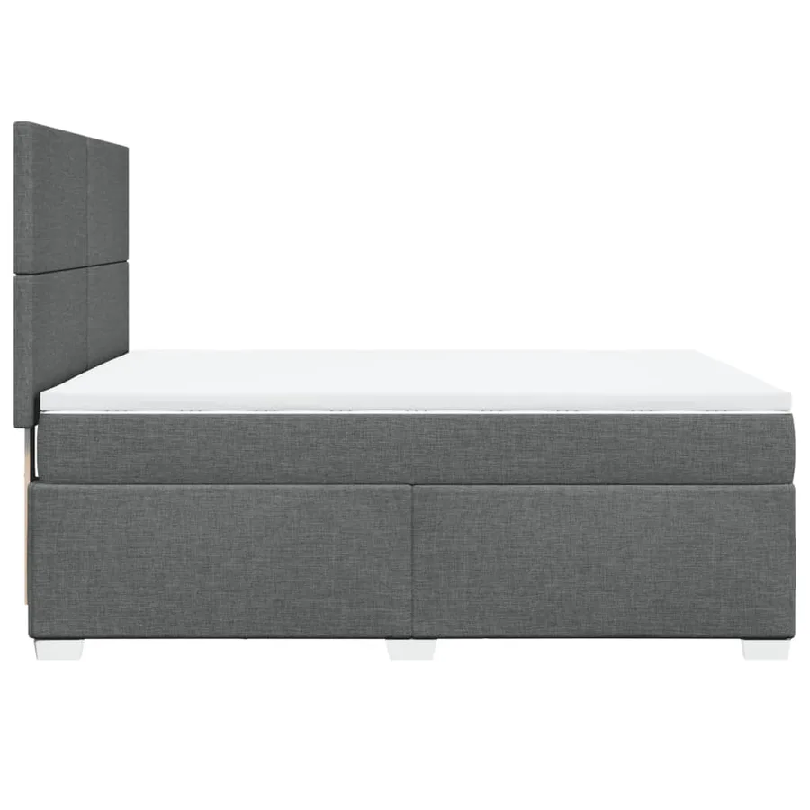 Sommier à lattes de lit avec matelas Gris foncé 140x200cm Tissu - 11