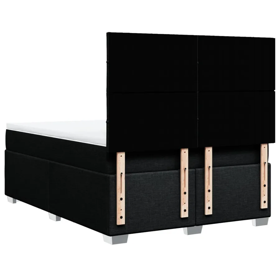 Sommier à lattes de lit avec matelas Noir 140x200 cm Tissu - 12