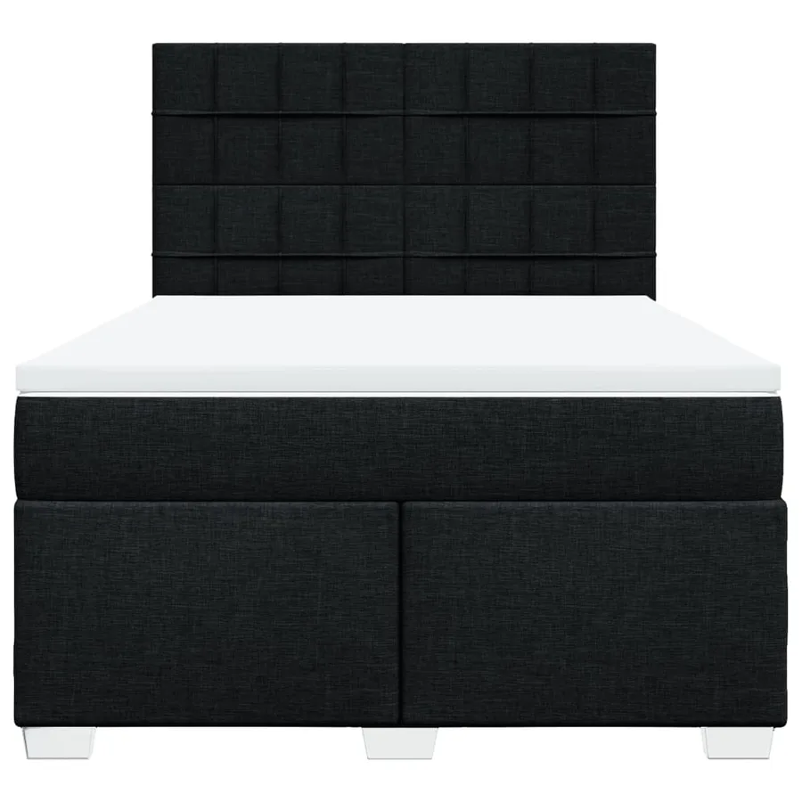 Sommier à lattes de lit avec matelas Noir 140x200 cm Tissu - 6