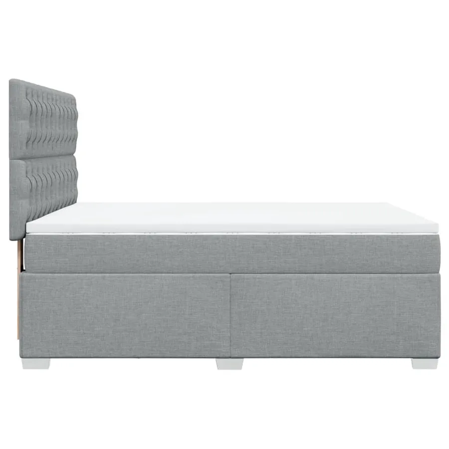 Sommier à lattes de lit avec matelas Gris clair 140x200cm Tissu - 11