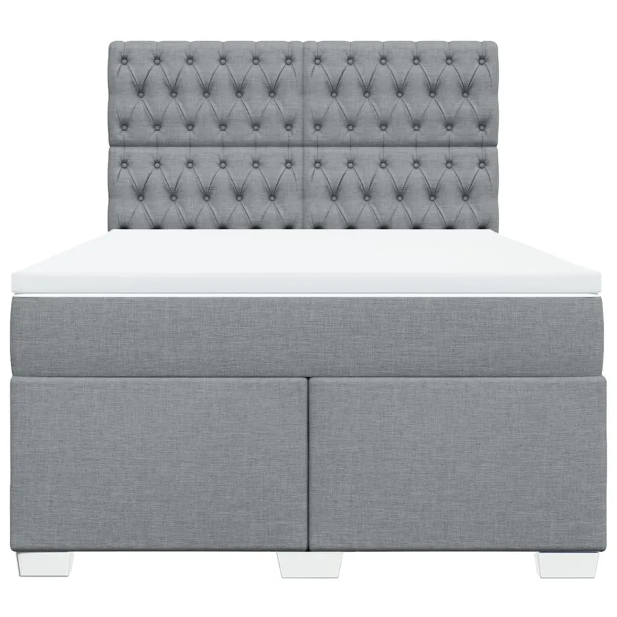Sommier à lattes de lit avec matelas Gris clair 140x200cm Tissu - 6