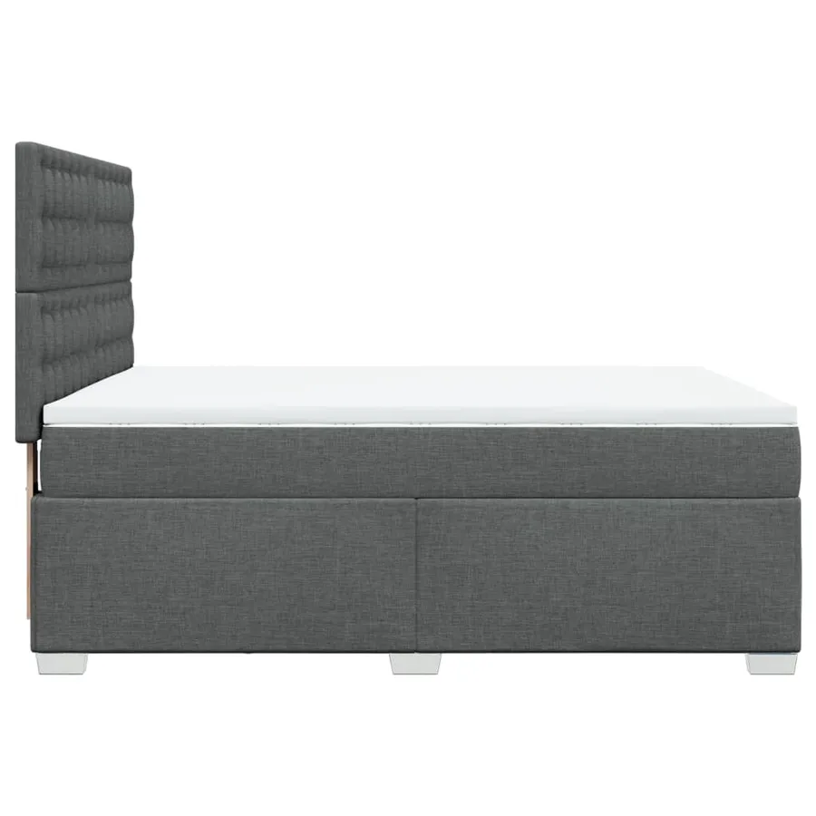 Sommier à lattes de lit avec matelas Gris foncé 140x200cm Tissu - 11
