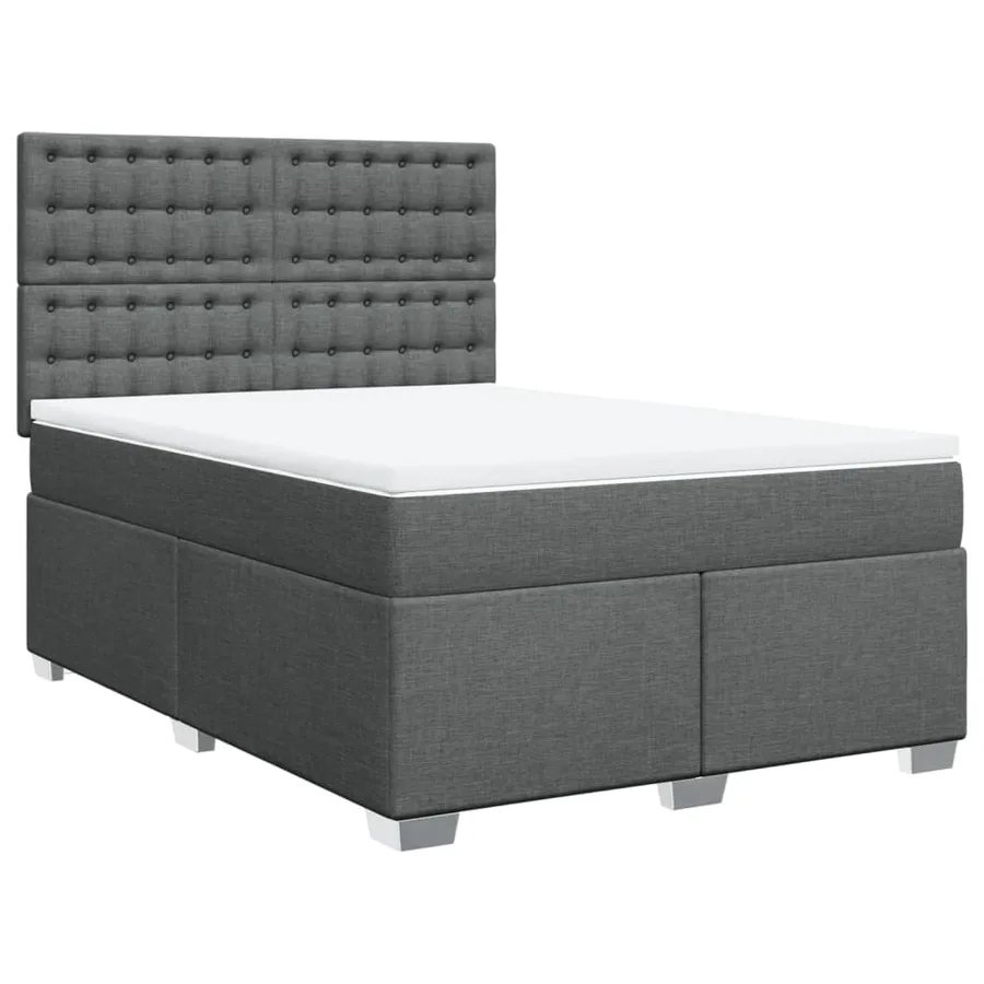 Sommier à lattes de lit avec matelas Gris foncé 140x200cm Tissu - 3
