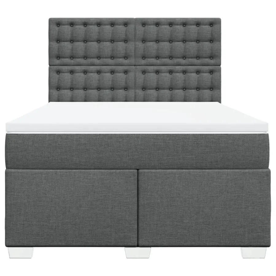 Sommier à lattes de lit avec matelas Gris foncé 140x200cm Tissu - 6