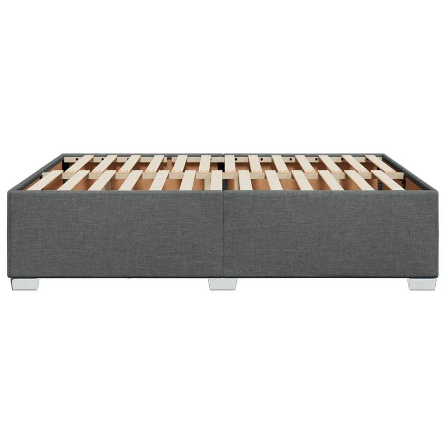 Cadre de lit sans matelas gris foncé 140x200 cm tissu - 5