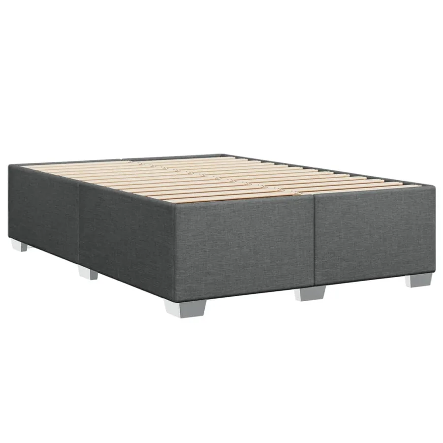 Cadre de lit sans matelas gris foncé 140x200 cm tissu - 6