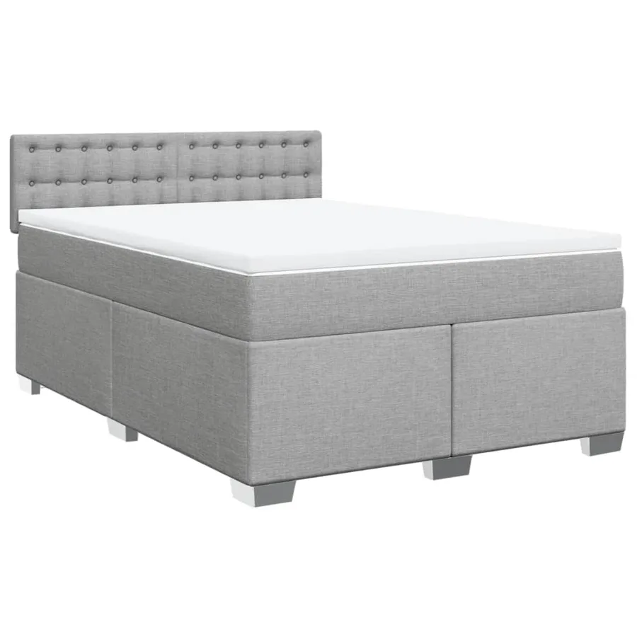 Sommier à lattes de lit avec matelas Gris clair 140x200cm Tissu - 2