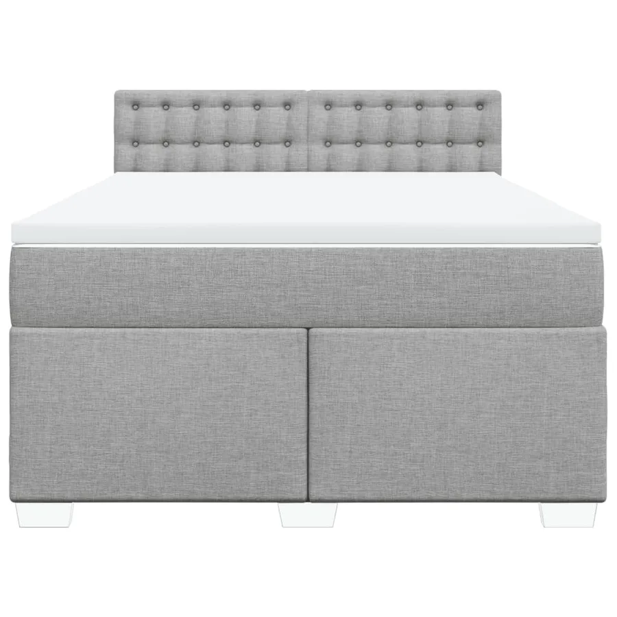 Sommier à lattes de lit avec matelas Gris clair 140x200cm Tissu - 4