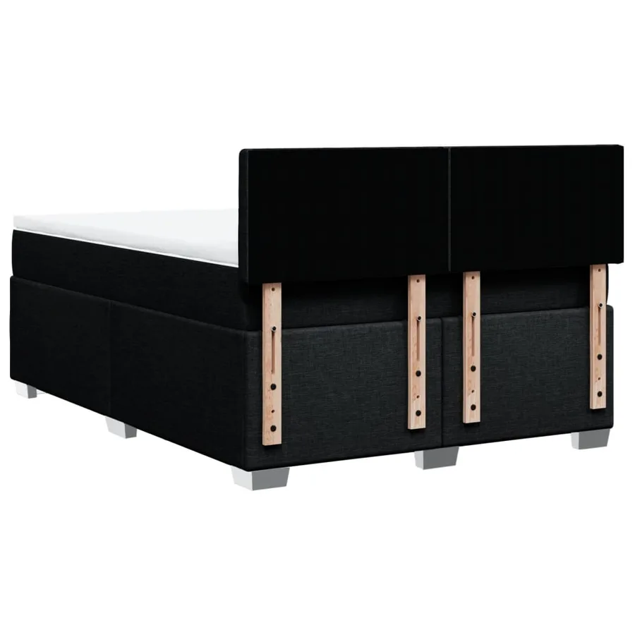 Sommier à lattes de lit avec matelas Noir 140x200 cm Tissu - 10