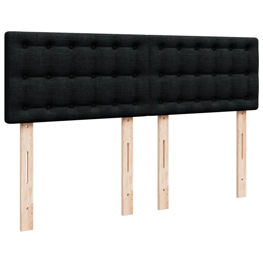 Sommier à lattes de lit avec matelas Noir 140x200 cm Tissu - 8