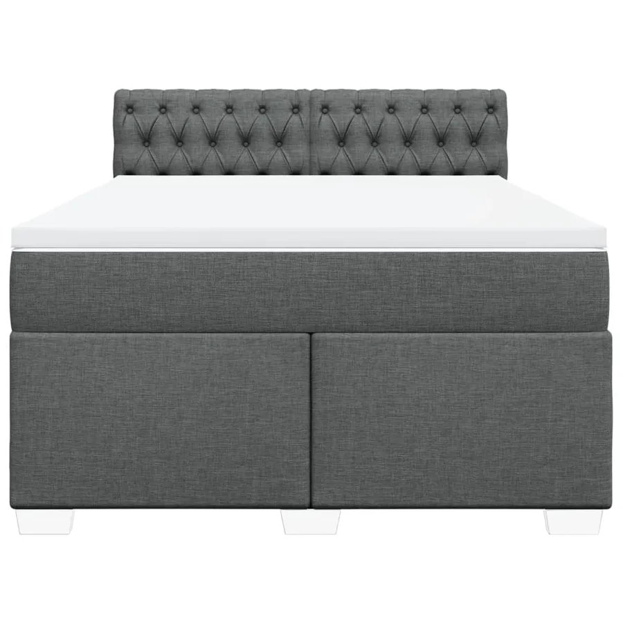 Sommier à lattes de lit avec matelas Gris foncé 140x200cm Tissu - 4