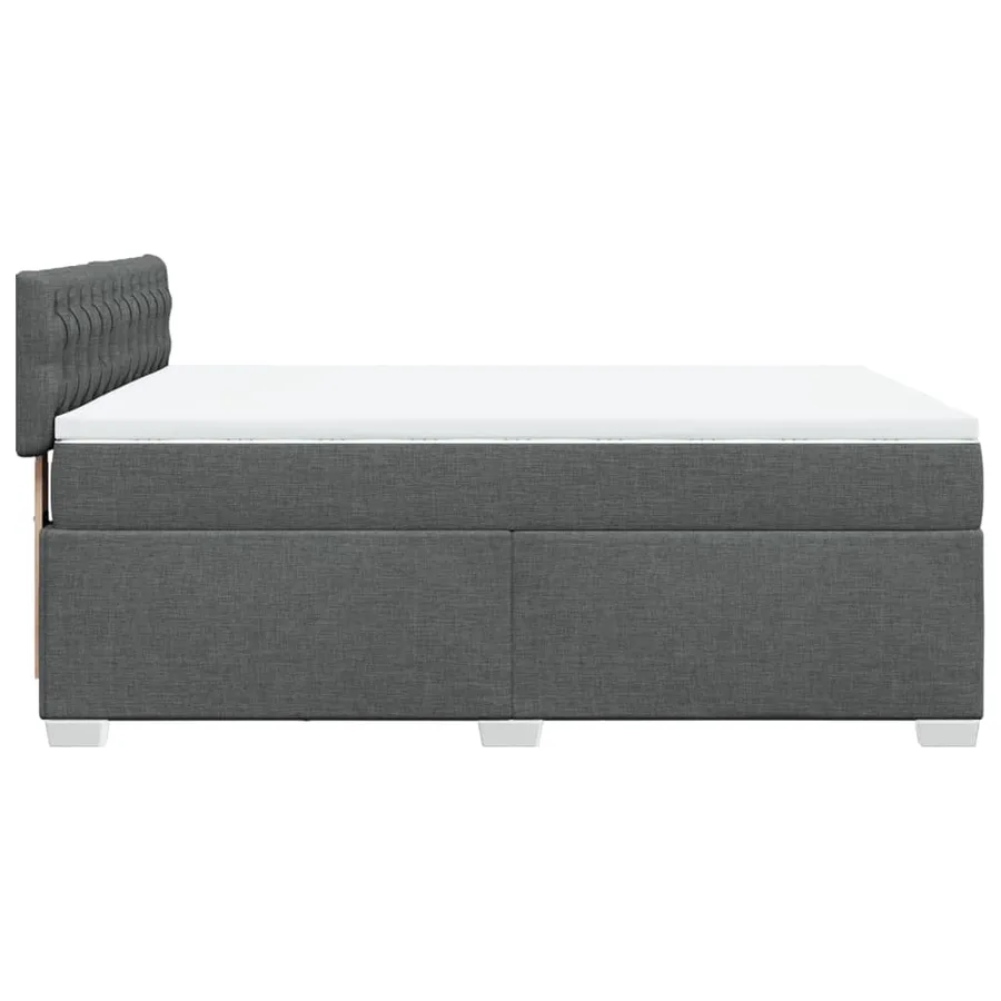 Sommier à lattes de lit avec matelas Gris foncé 140x200cm Tissu - 9