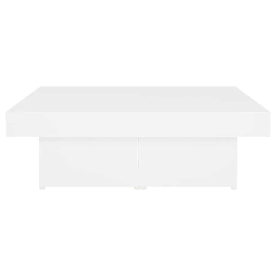 Table basse blanc 90x90x28 cm bois d'ingénierie - 6