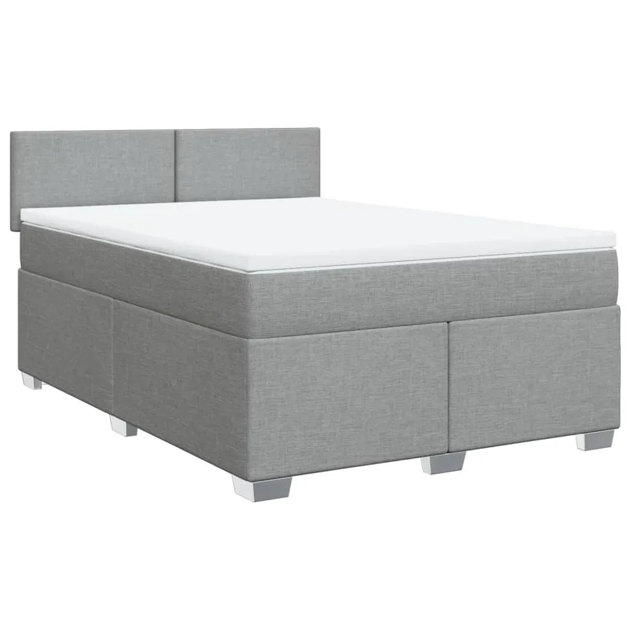 Sommier à lattes de lit avec matelas Gris clair 140x200cm Tissu - 2