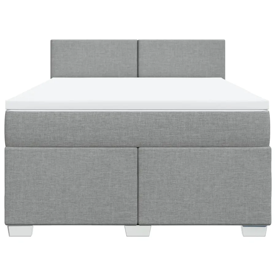Sommier à lattes de lit avec matelas Gris clair 140x200cm Tissu - 4
