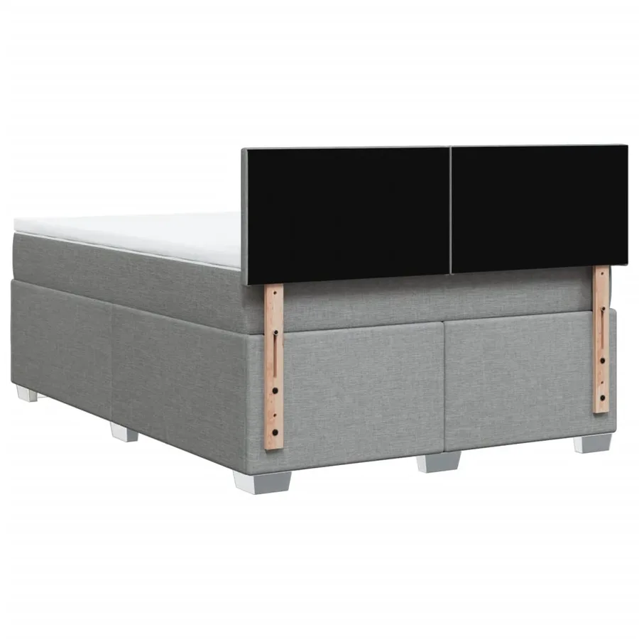 Sommier à lattes de lit avec matelas Gris clair 140x200cm Tissu - 6
