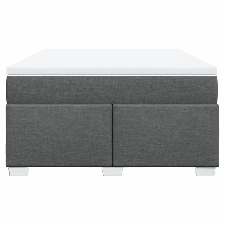 Sommier à lattes de lit avec matelas Gris foncé 140x200cm Tissu - 4