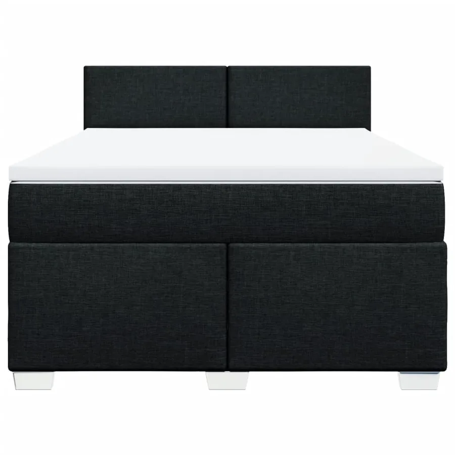 Sommier à lattes de lit avec matelas Noir 140x200 cm Tissu - 4
