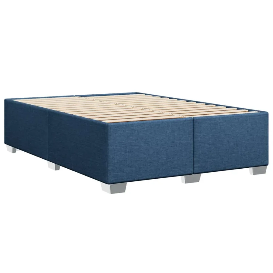 Sommier à lattes de lit avec matelas Bleu 140x200 cm Tissu - 8