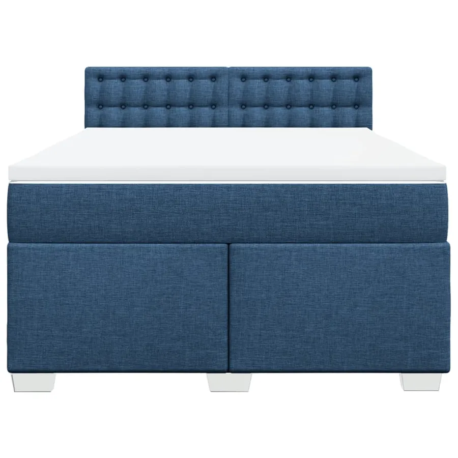 Sommier à lattes de lit avec matelas Bleu 140x200 cm Tissu - 6