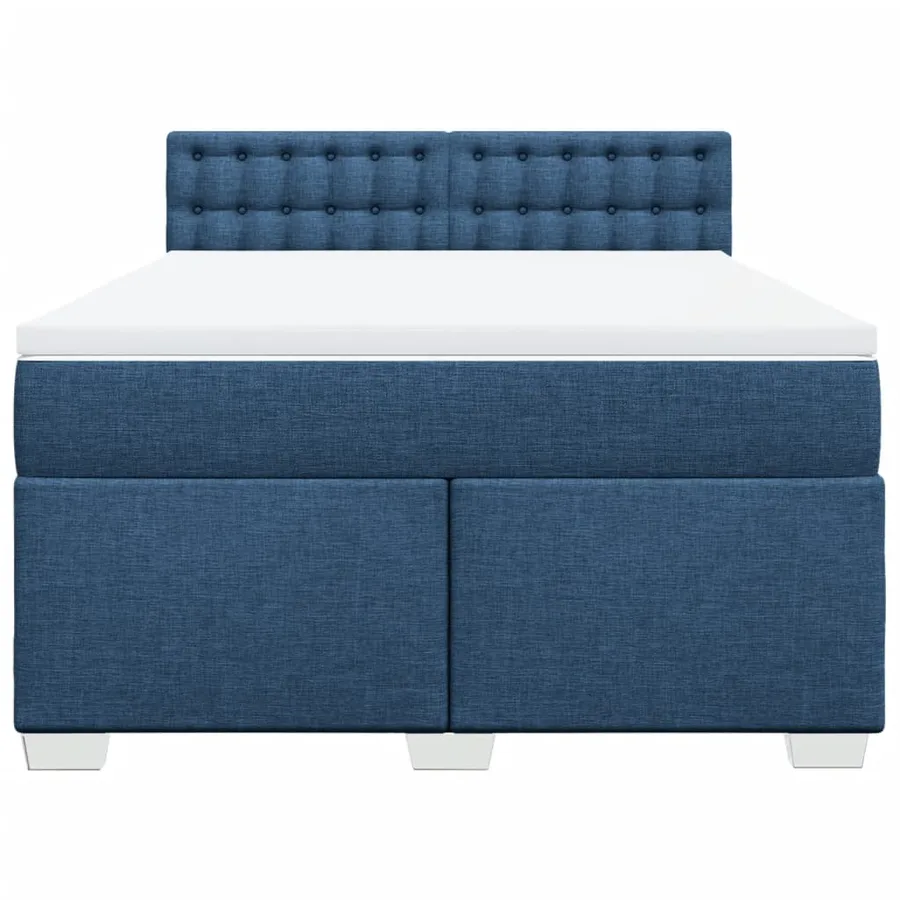 Sommier à lattes de lit avec matelas Bleu 140x200 cm Tissu - 4
