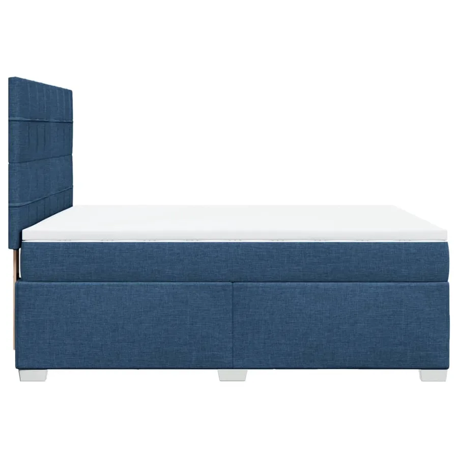 Sommier à lattes de lit avec matelas Bleu 140x190 cm Tissu - 9