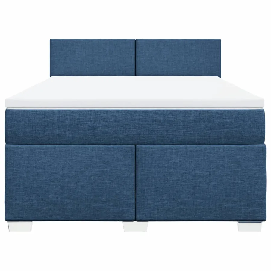 Sommier à lattes de lit avec matelas Bleu 140x200 cm Tissu - 4