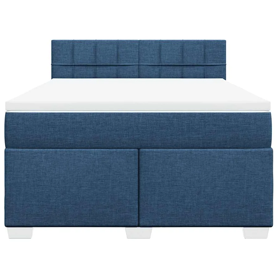 Sommier à lattes de lit avec matelas Bleu 140x190 cm Tissu - 6