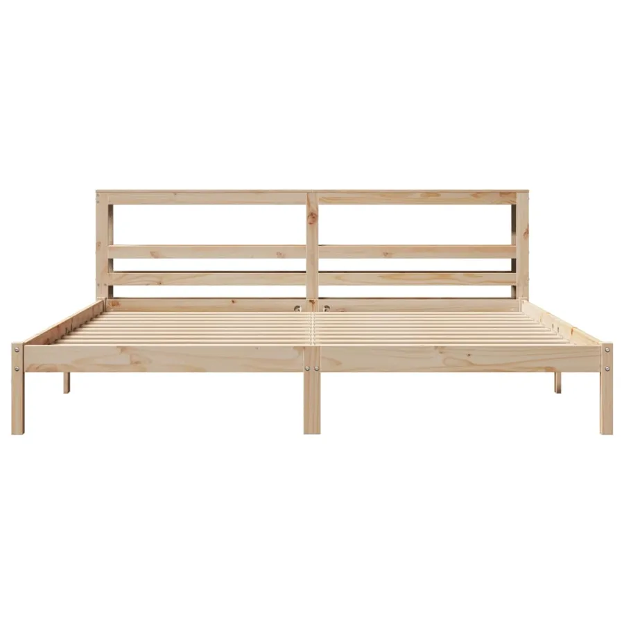 Cadre de lit sans matelas 200x200 cm bois massif de pin - 4