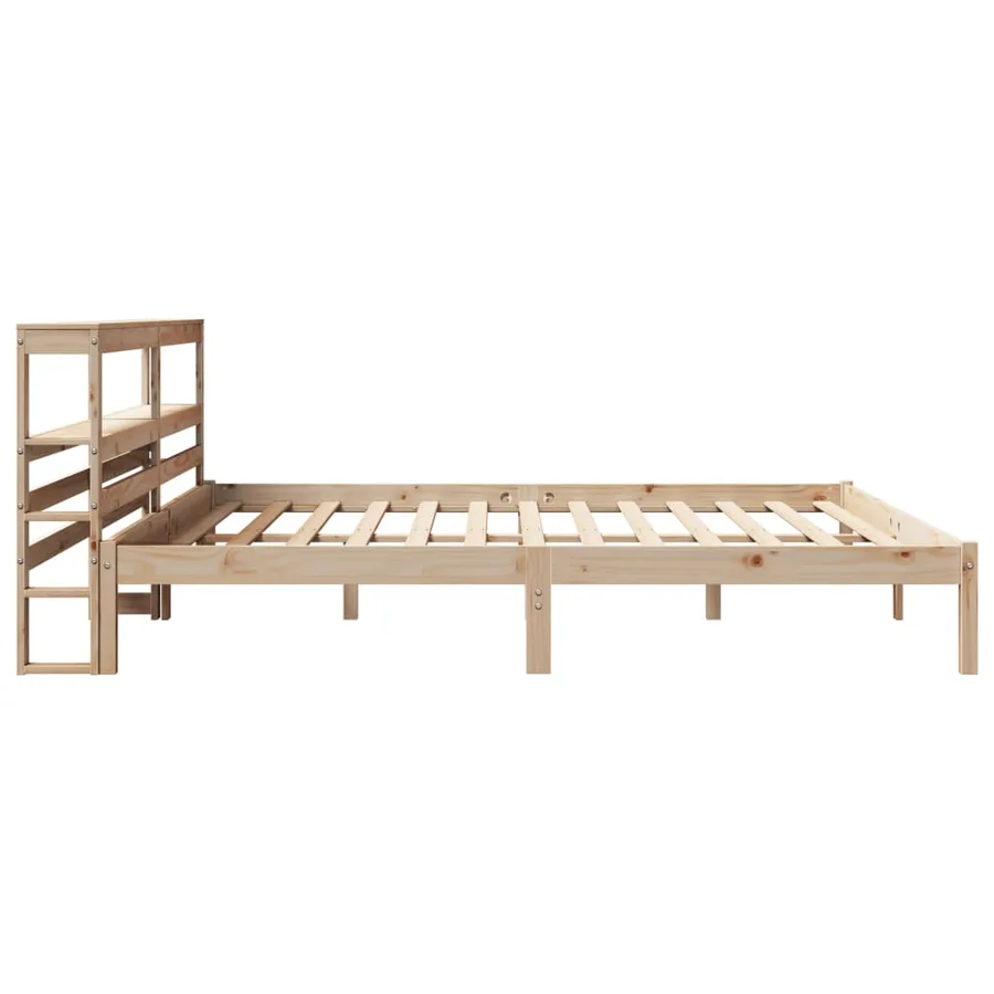 Cadre de lit sans matelas 200x200 cm bois massif de pin - 5