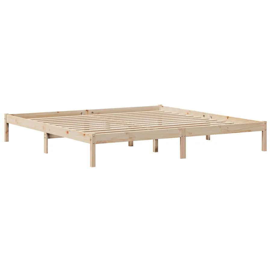 Cadre de lit sans matelas 200x200 cm bois massif de pin - 7