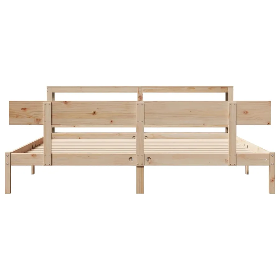 Cadre de lit sans matelas 200x200 cm bois massif de pin - 4