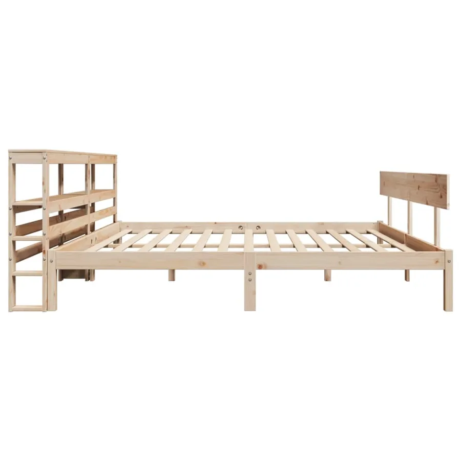 Cadre de lit sans matelas 200x200 cm bois massif de pin - 5