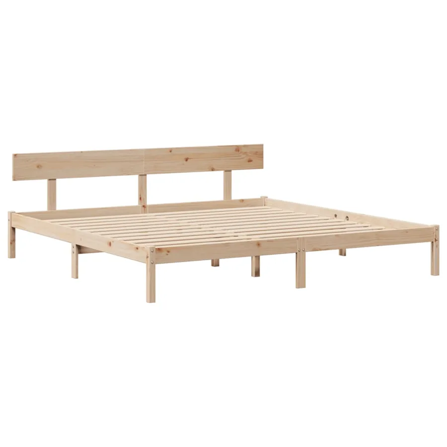 Cadre de lit sans matelas 200x200 cm bois massif de pin - 7