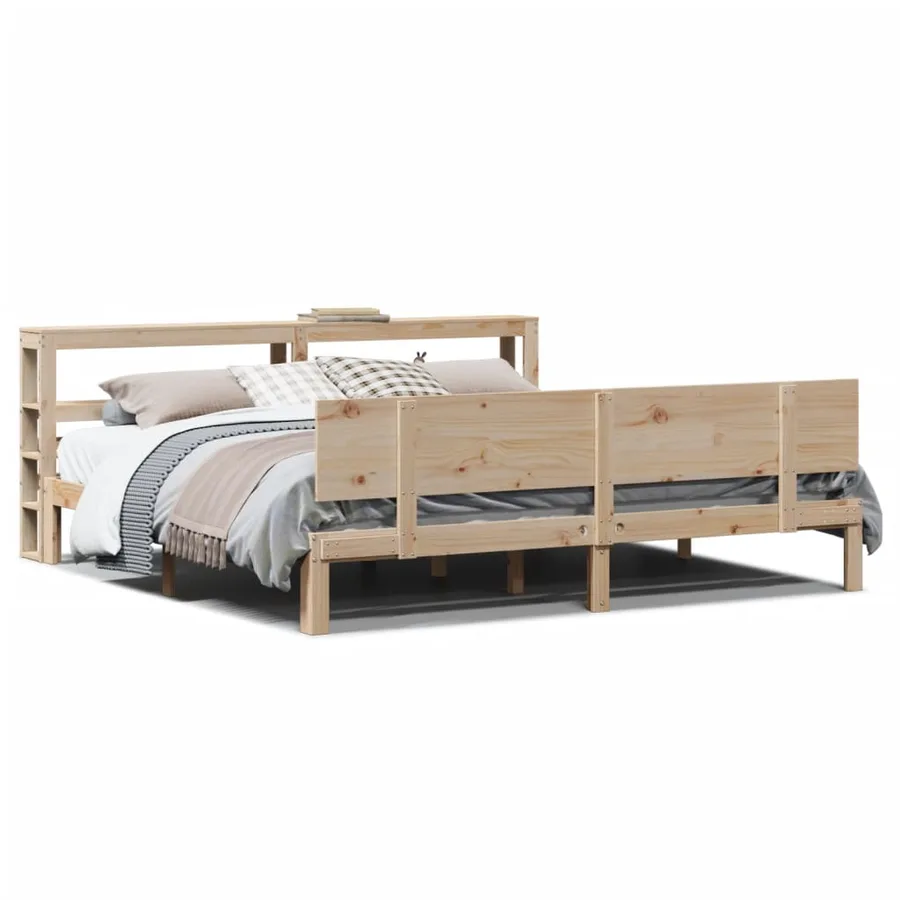 Cadre de lit avec tête de lit sans matelas 200x200 cm - 2