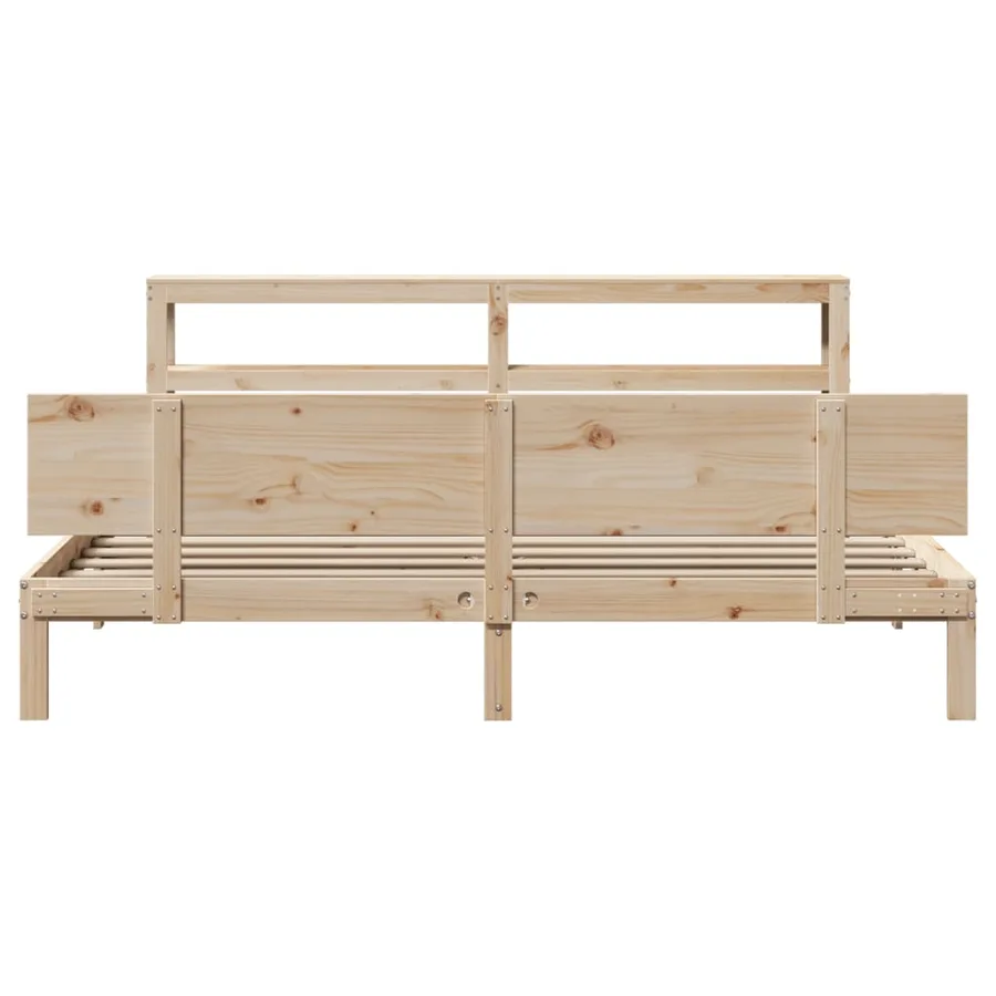 Cadre de lit avec tête de lit sans matelas 200x200 cm - 4