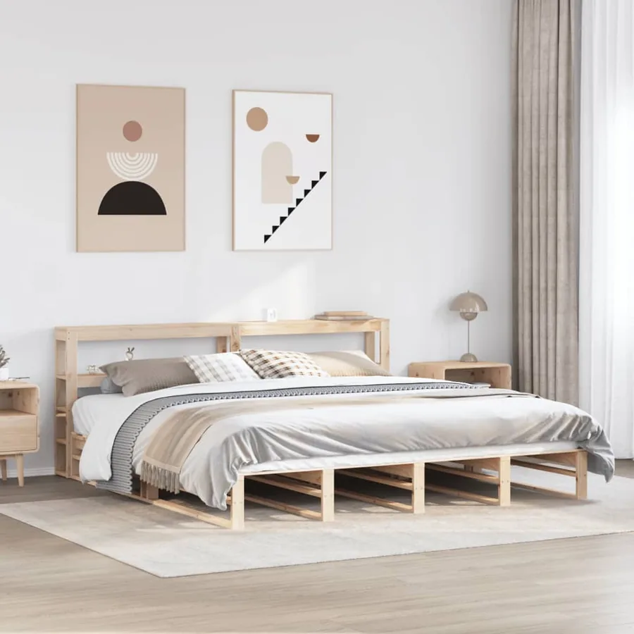 Cadre de lit sans matelas 200x200 cm bois massif de pin