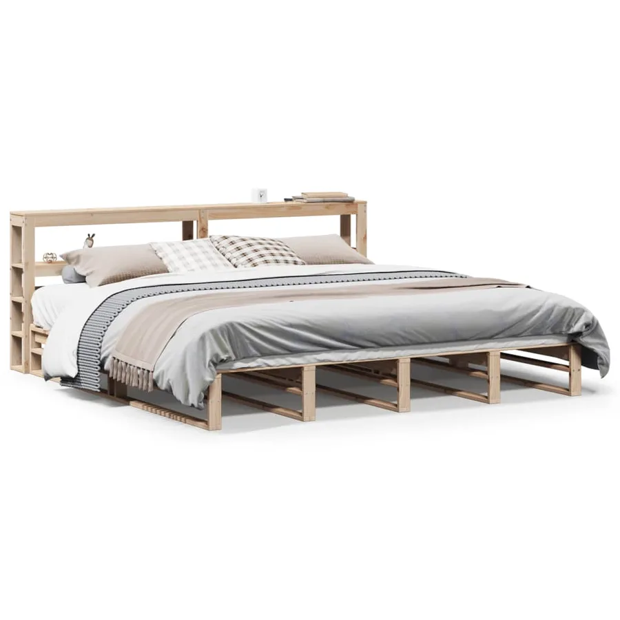 Cadre de lit sans matelas 200x200 cm bois massif de pin - 2