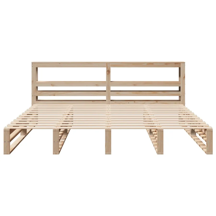 Cadre de lit sans matelas 200x200 cm bois massif de pin - 4