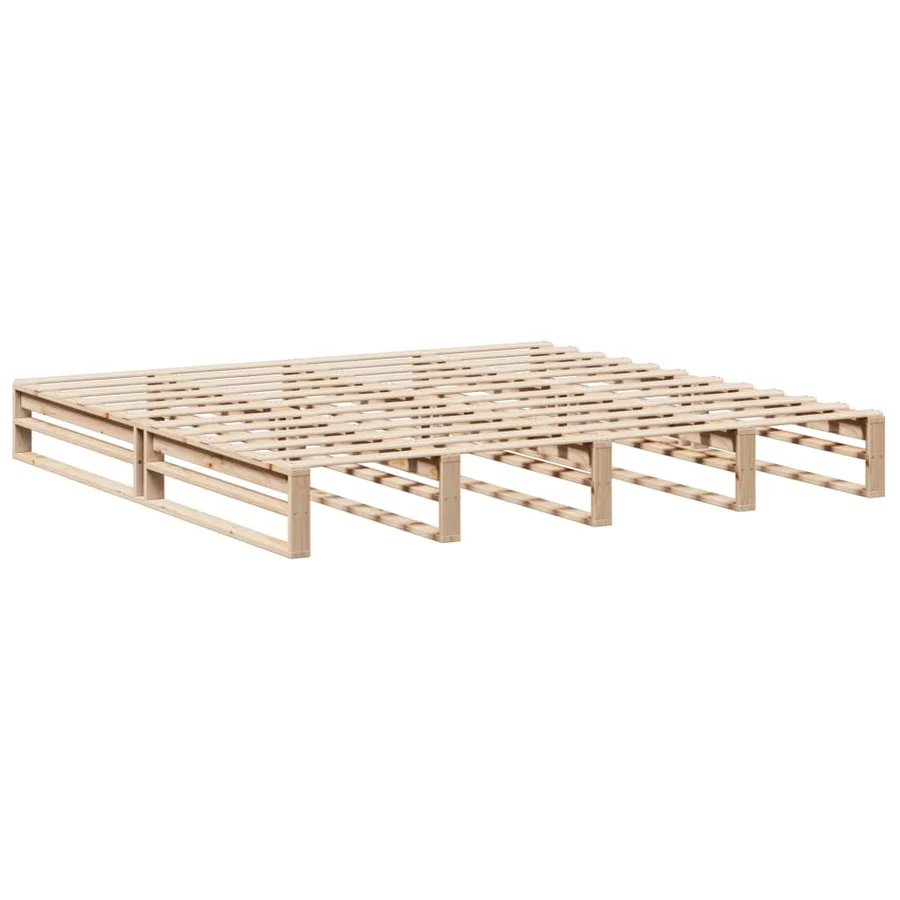 Cadre de lit sans matelas 200x200 cm bois massif de pin - 5