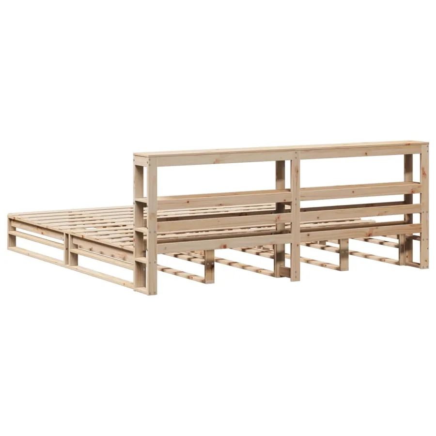 Cadre de lit sans matelas 200x200 cm bois massif de pin - 9