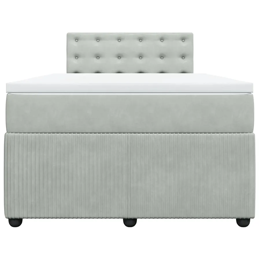 Sommier à lattes de lit et matelas gris clair 120x190cm velours - 4
