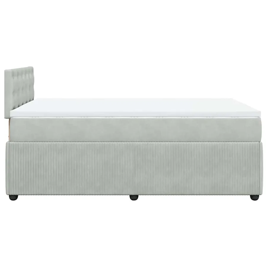 Sommier à lattes de lit et matelas gris clair 120x190cm velours - 9