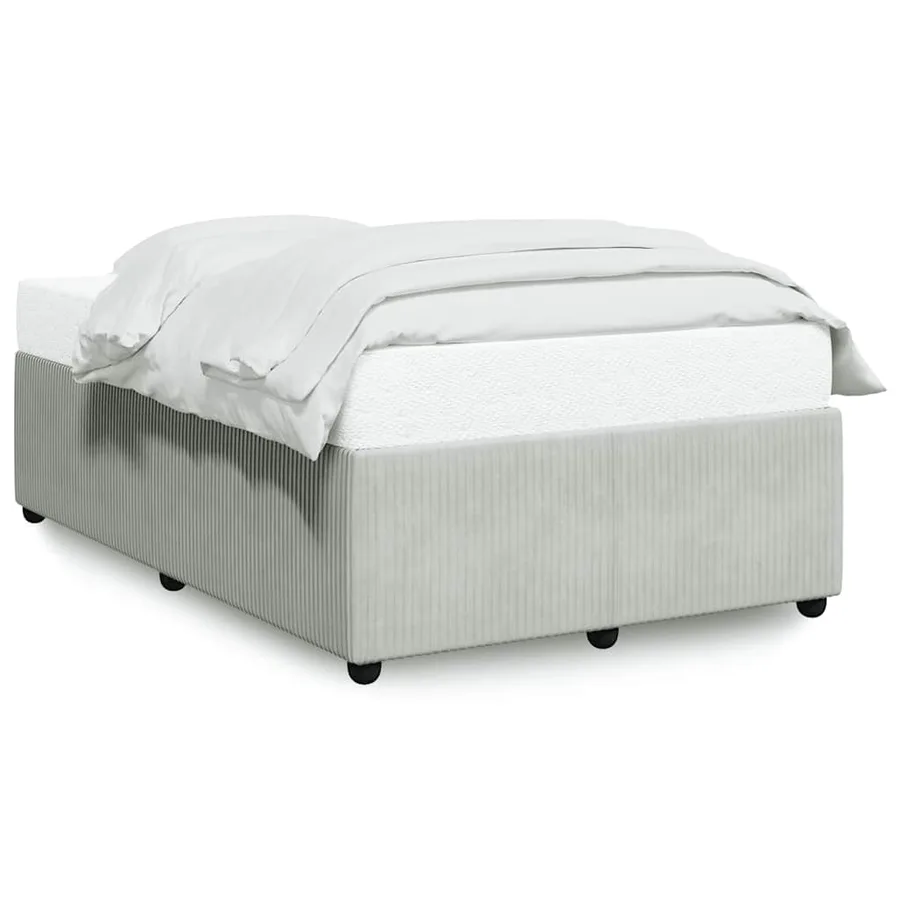 Cadre de lit sans matelas gris clair 120x190 cm velours - 2