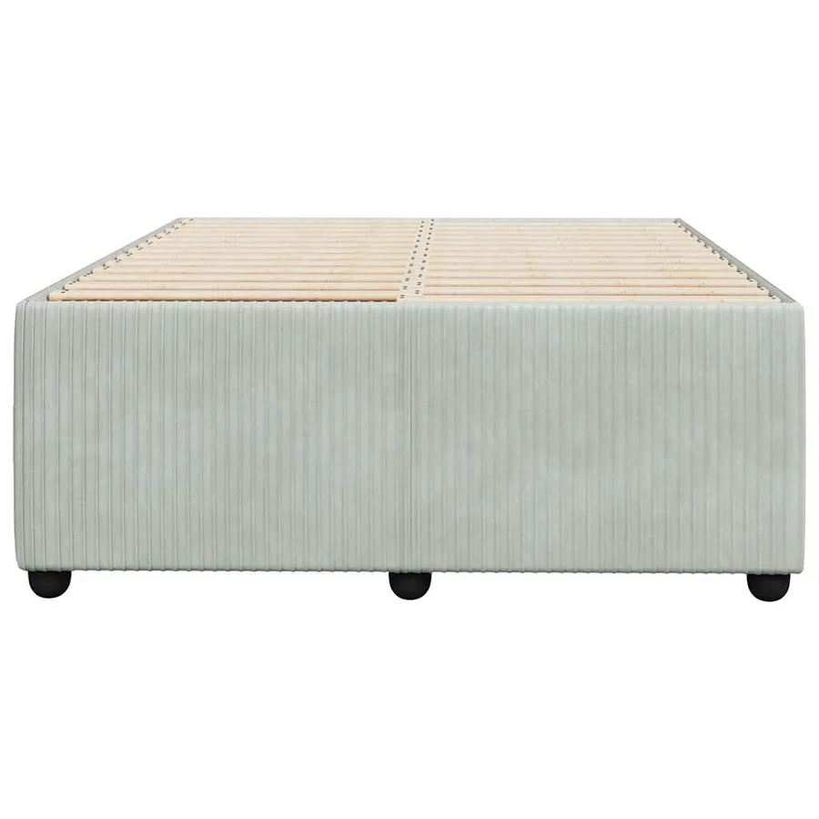 Cadre de lit sans matelas gris clair 120x190 cm velours - 4