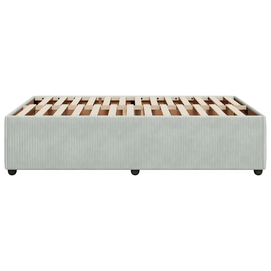 Cadre de lit sans matelas gris clair 120x190 cm velours - 5