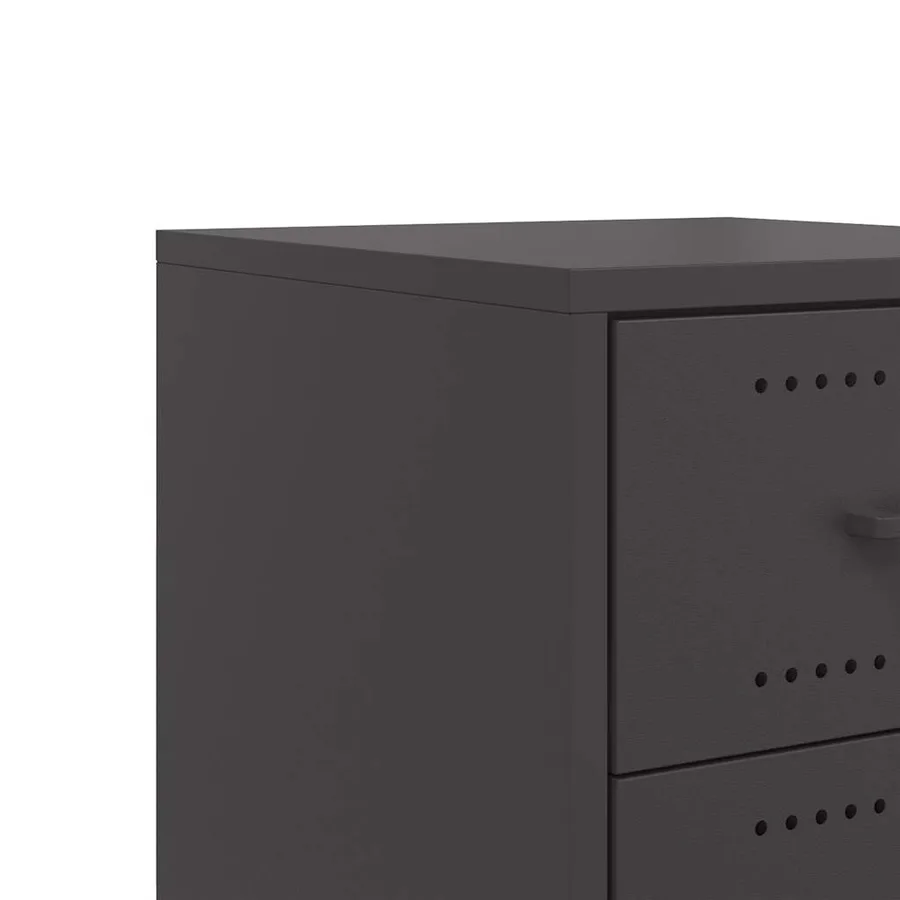 Table de chevet noir 36x39x59 cm acier - 10