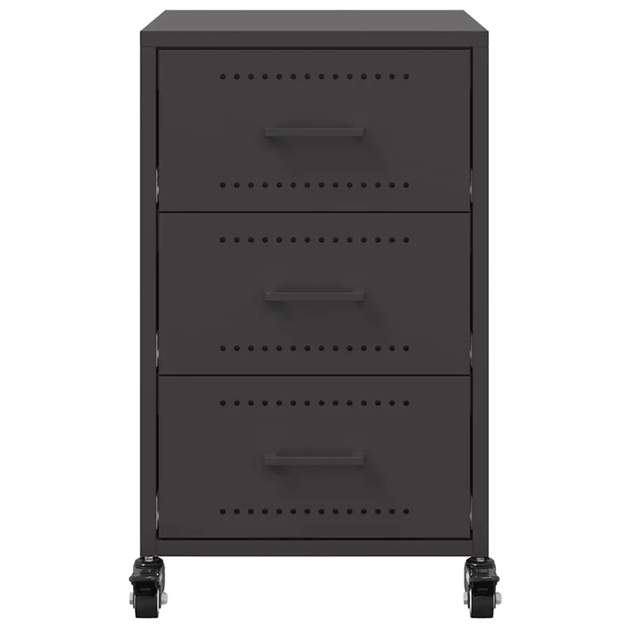 Table de chevet noir 36x39x59 cm acier - 6